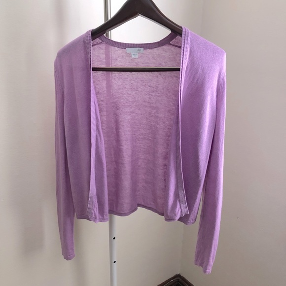 J Jill Linen Blend Open Cardigan - lavender XS - Picture 3 of 9